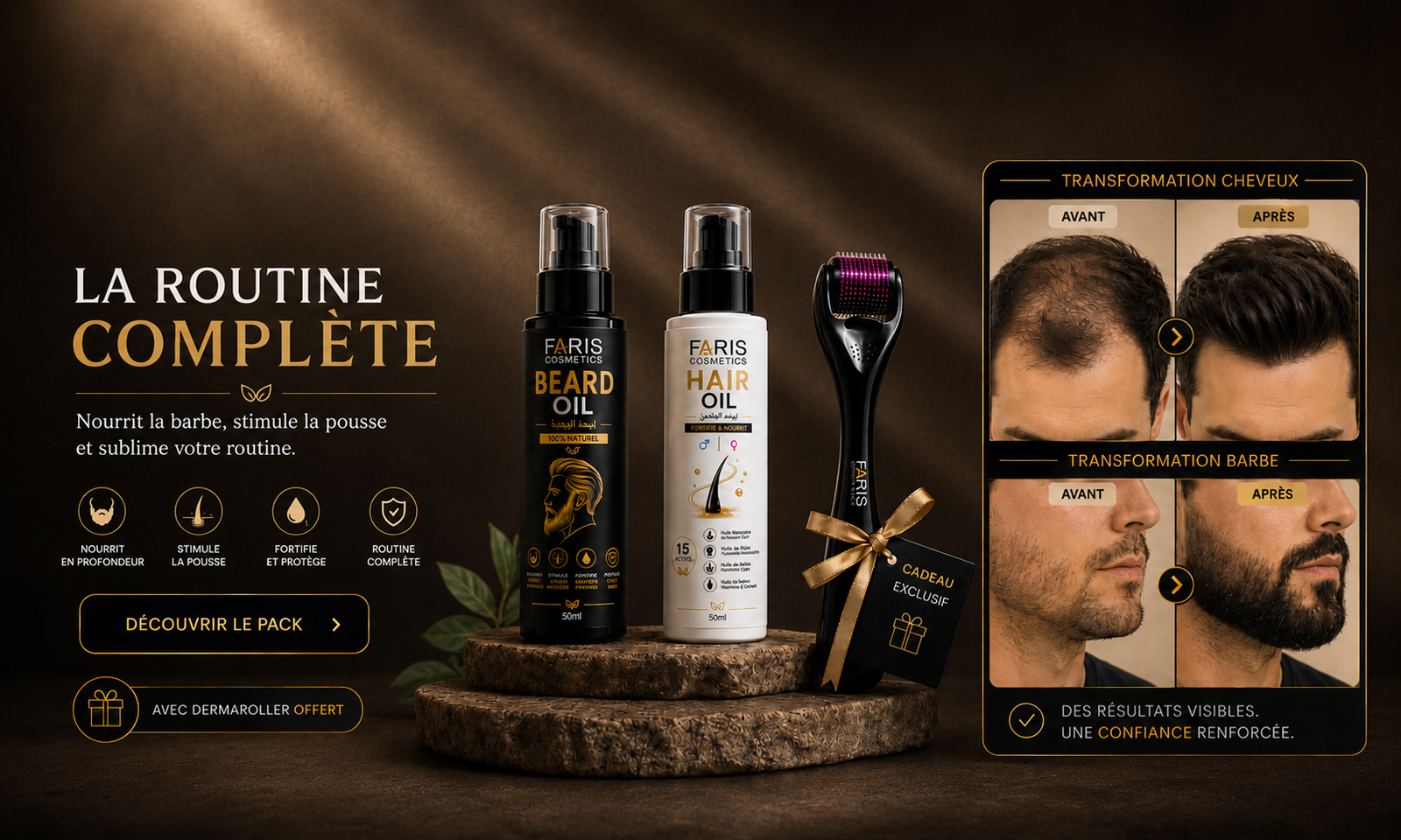 Faris Cosmetics complete beard and hair care pack