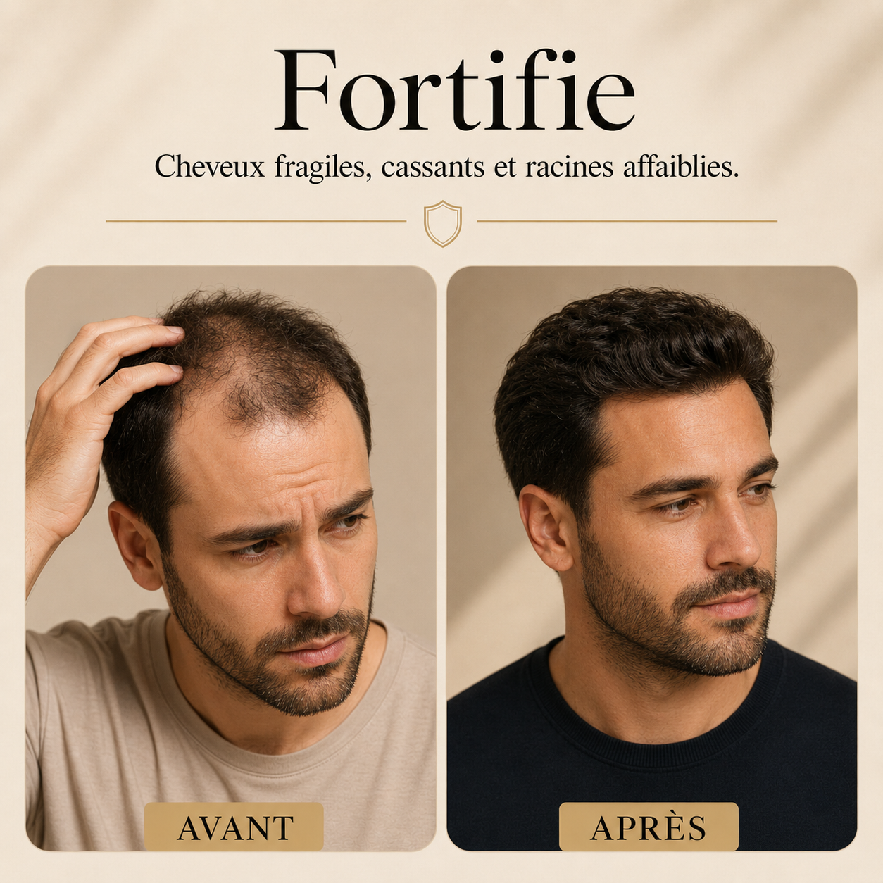 Cheveux fortifiés avant après