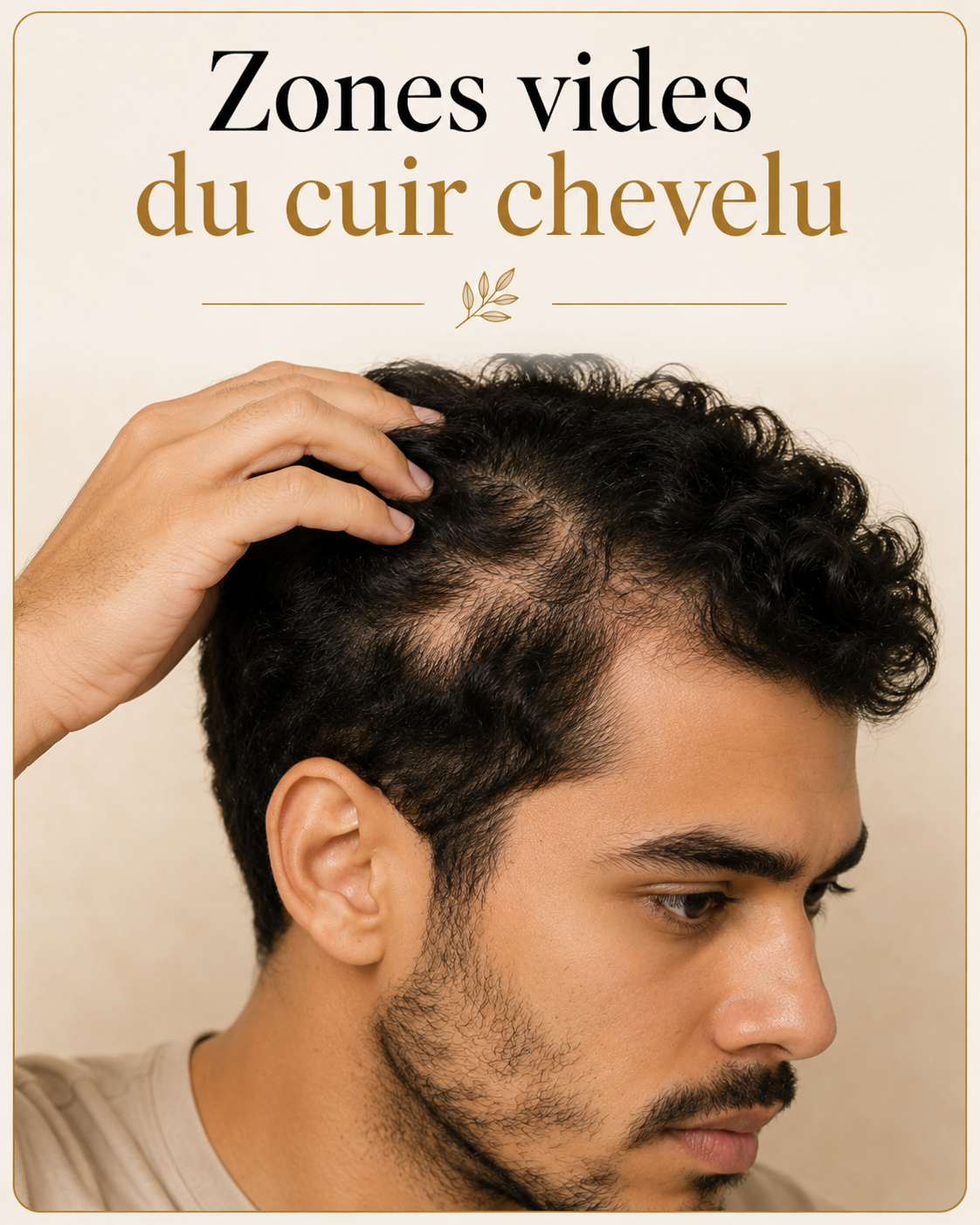 Zones vides du cuir chevelu chez l'homme